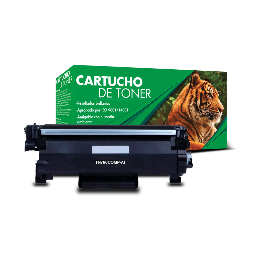 Tóner Compatible Tigre TN760 Negro para HL-L2350DW y HL-L2370DW