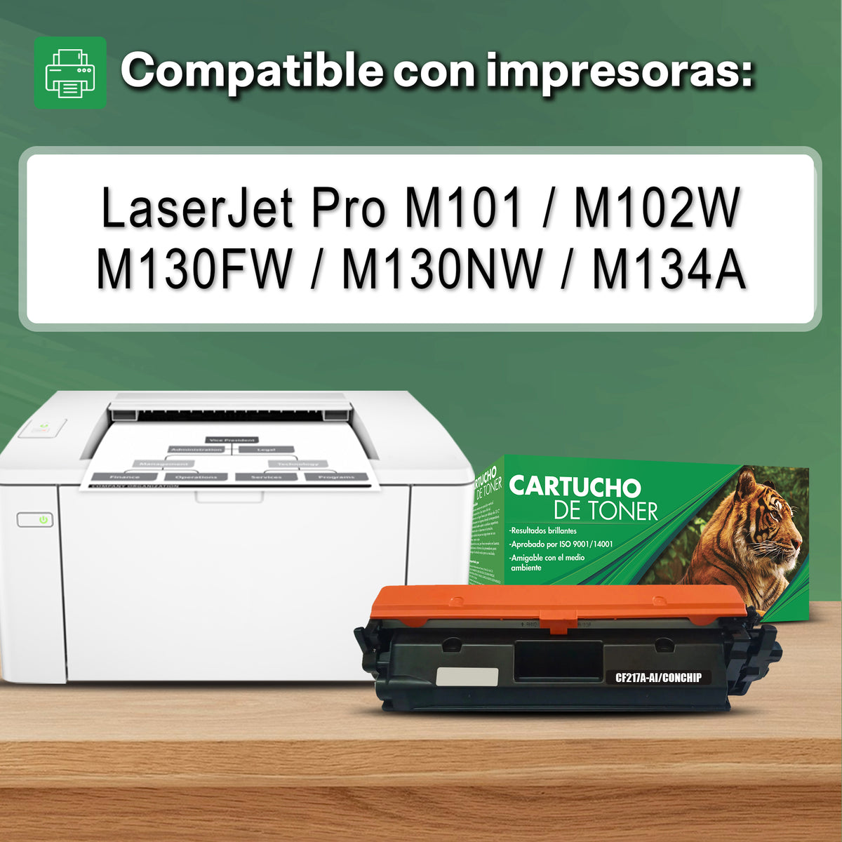 Tóner Compatible Tigre 17A CF217A Negro para equipos M102 M130