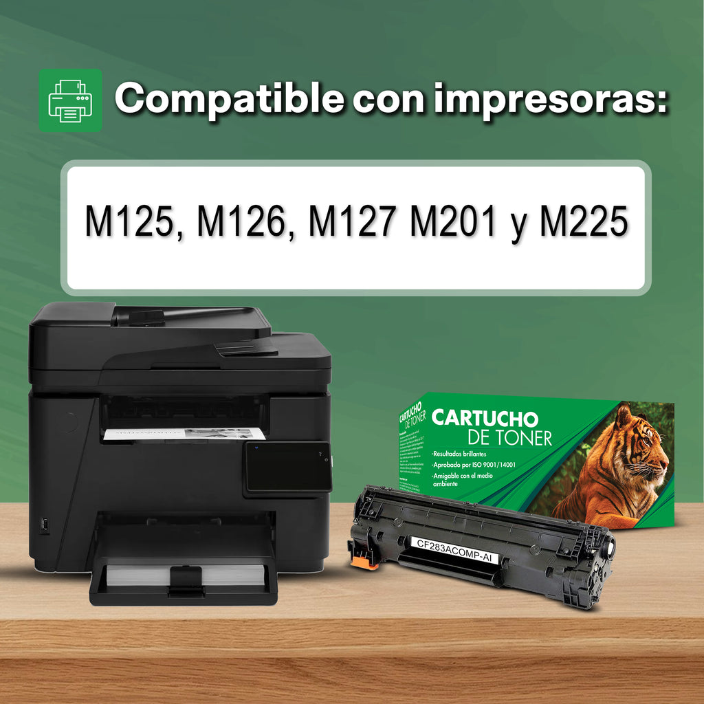 Tóner Compatible Tigre 83A CF283A Negro para M125 M127 M201 M225