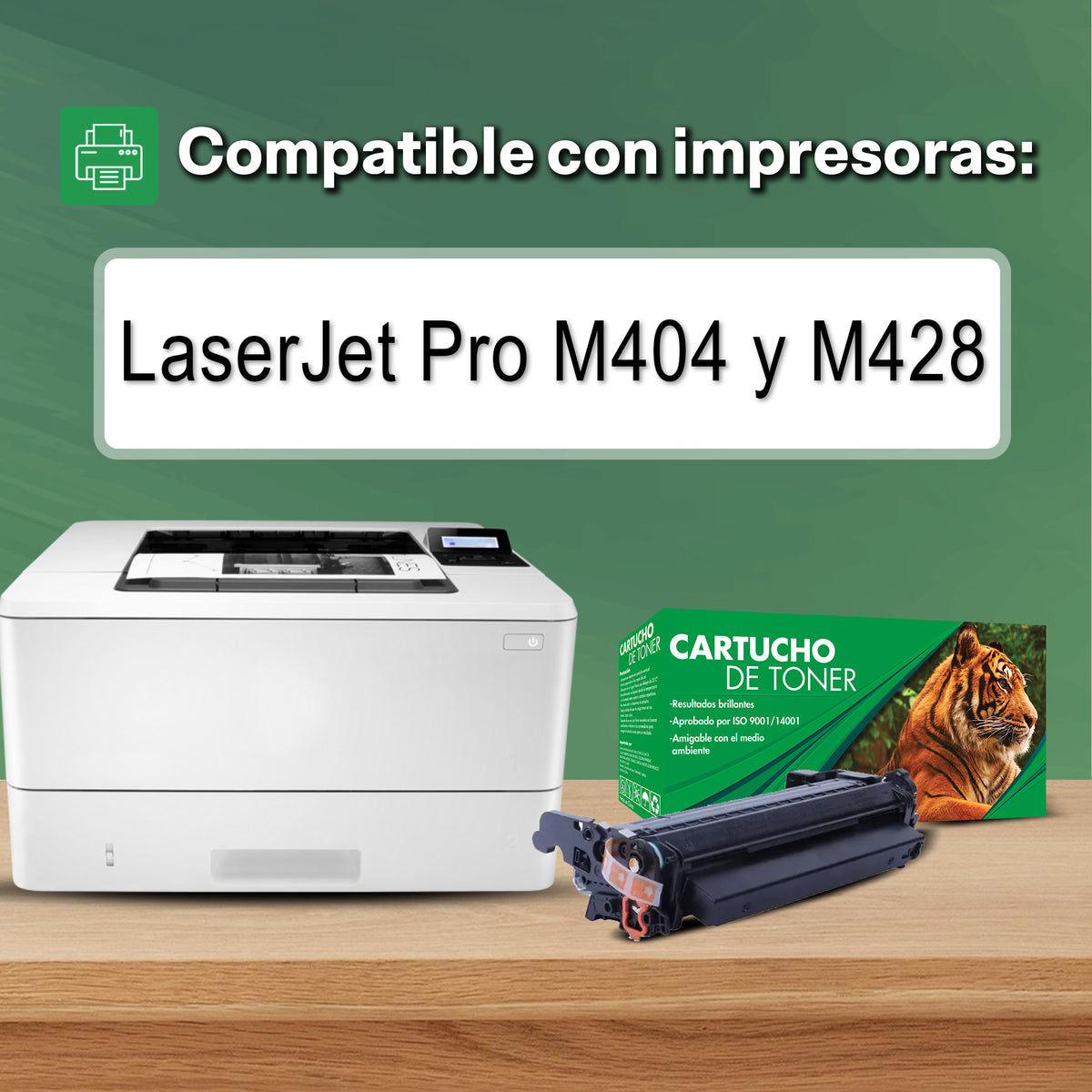 Tóner Compatible Tigre 58A CF258A Negro con Chip para M404 y M428