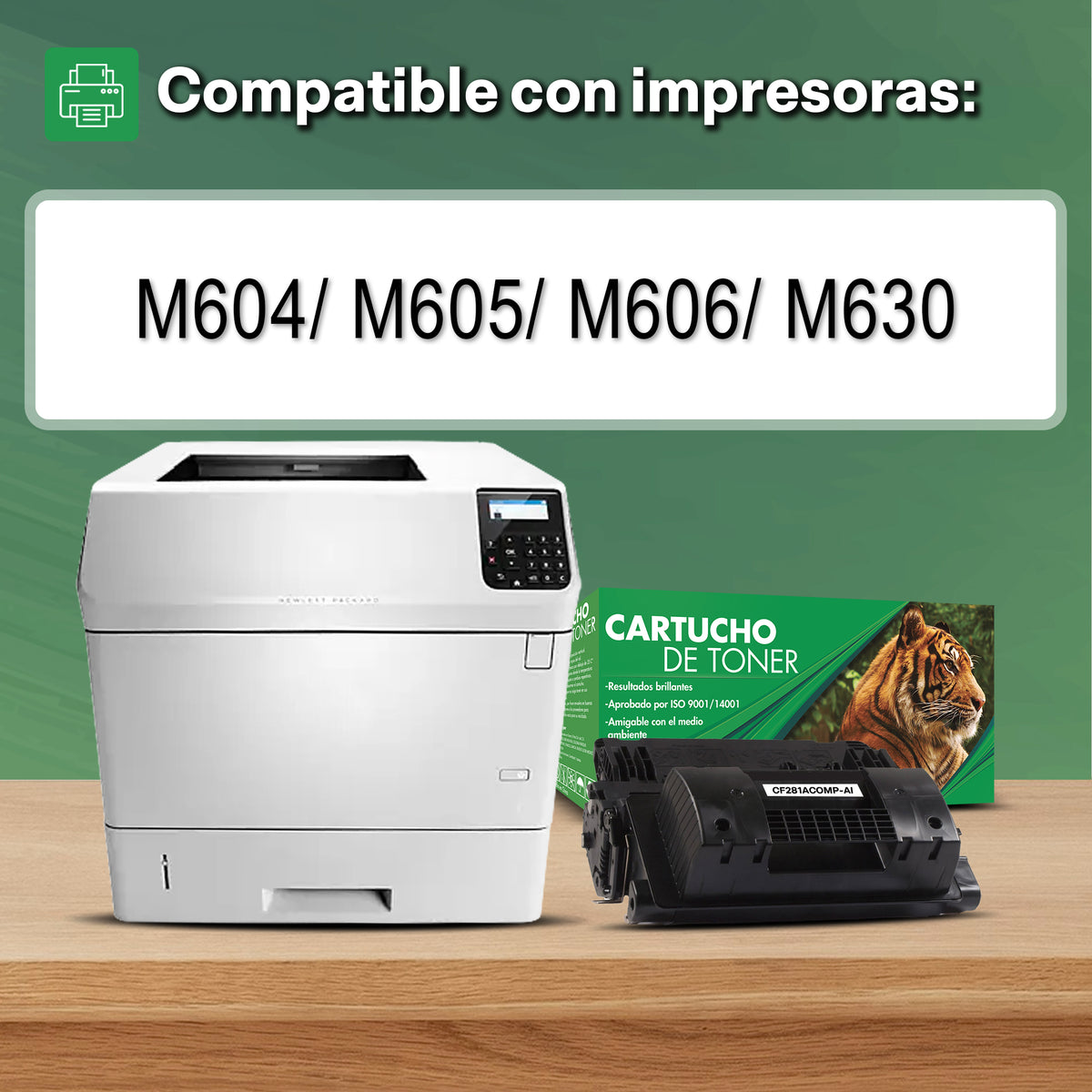 Tóner Compatible Tigre 81A CF281A Negro para M604 M605 M606 y M630