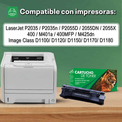 Tóner Compatible Tigre 05A CE505A / 80A CF280A Negro para P2035 P2055 y M401