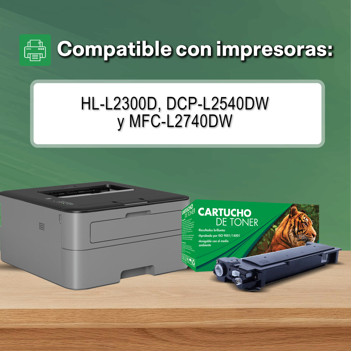 Tóner Compatible TN660 Negro para Brother DCP-L2520DW HL-L2305W HL-L2320D HL-L2340DW