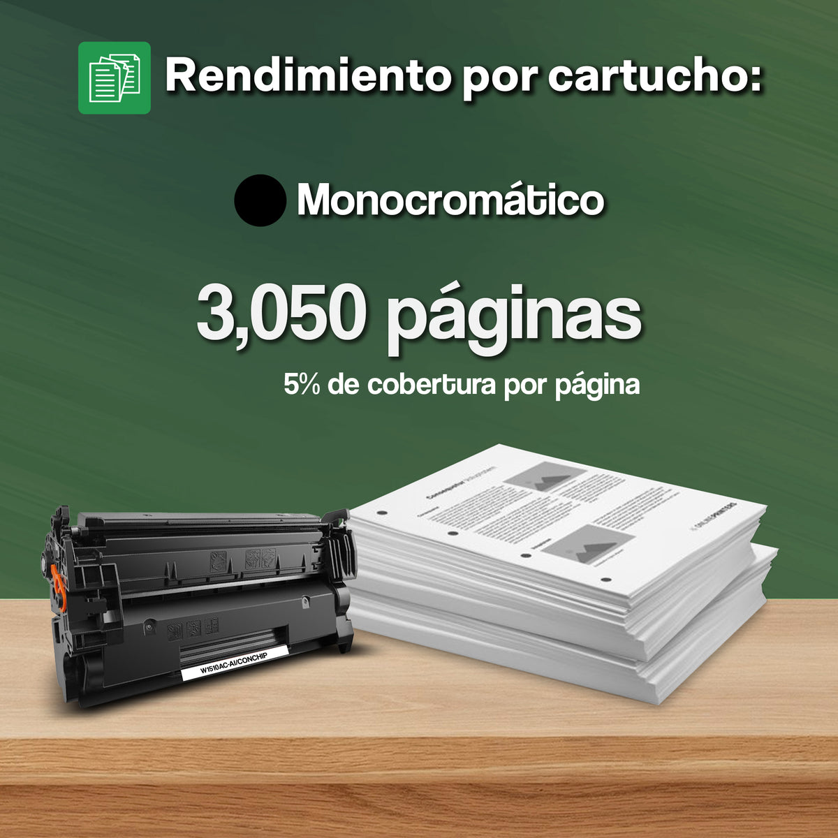 Tóner Compatible 150A W1500A Negro con Chip para HP M111a M111w M141a M141w