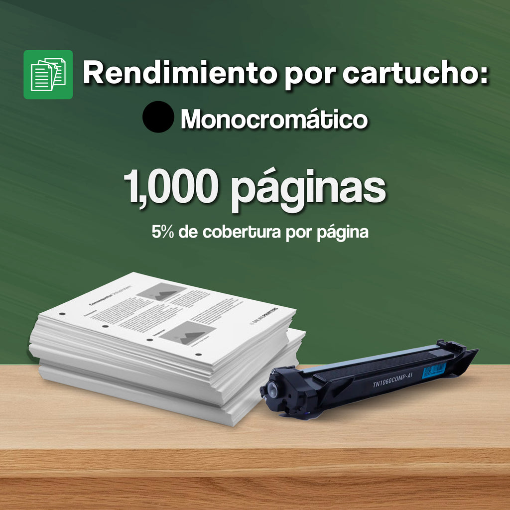 Tóner Compatible TN1060 Negro para Brother HL-1112 DCP-1512 DCP-1617NW