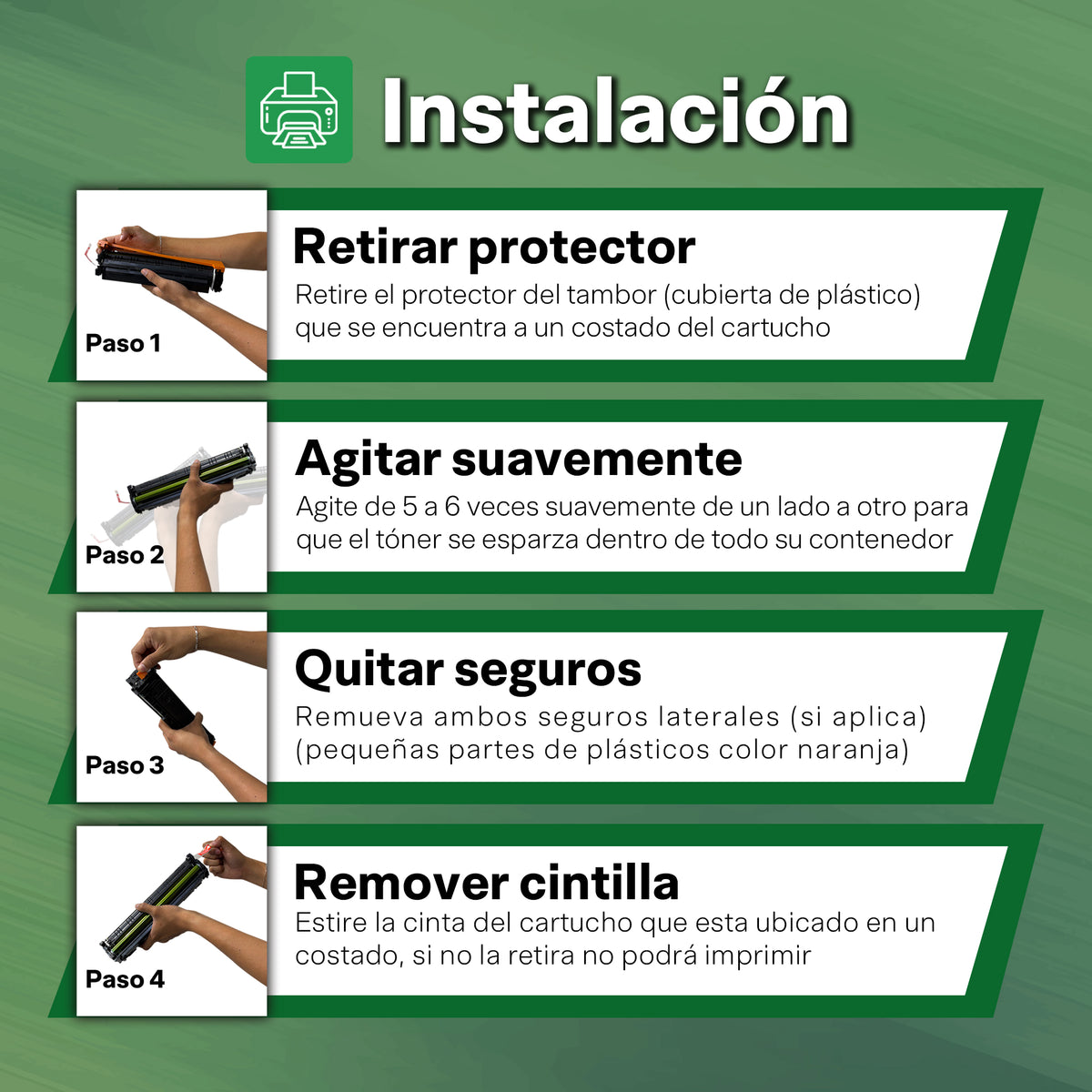 Tóner compatible Tigre 105A W1105A negro con chip para HP 107a, 107w, 135a y 108a